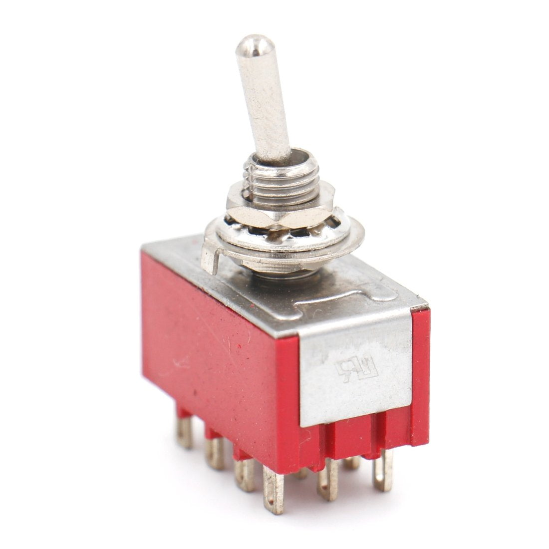 Heschen Miniature Toggle Switch MTS-403 ON-OFF-ON 4PDT 12 Pin, 2A 250V, 6A 125V, UR listed, Pack of 5