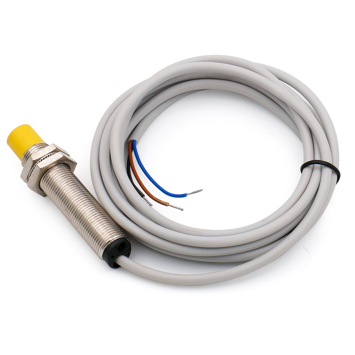 Heschen 8mm Non-embedded Inductive Sensor Switch Ni8-M12-AP6X Cylindrical Type DC 10-30V 3 Wire PNP NO(Normally Open) CE