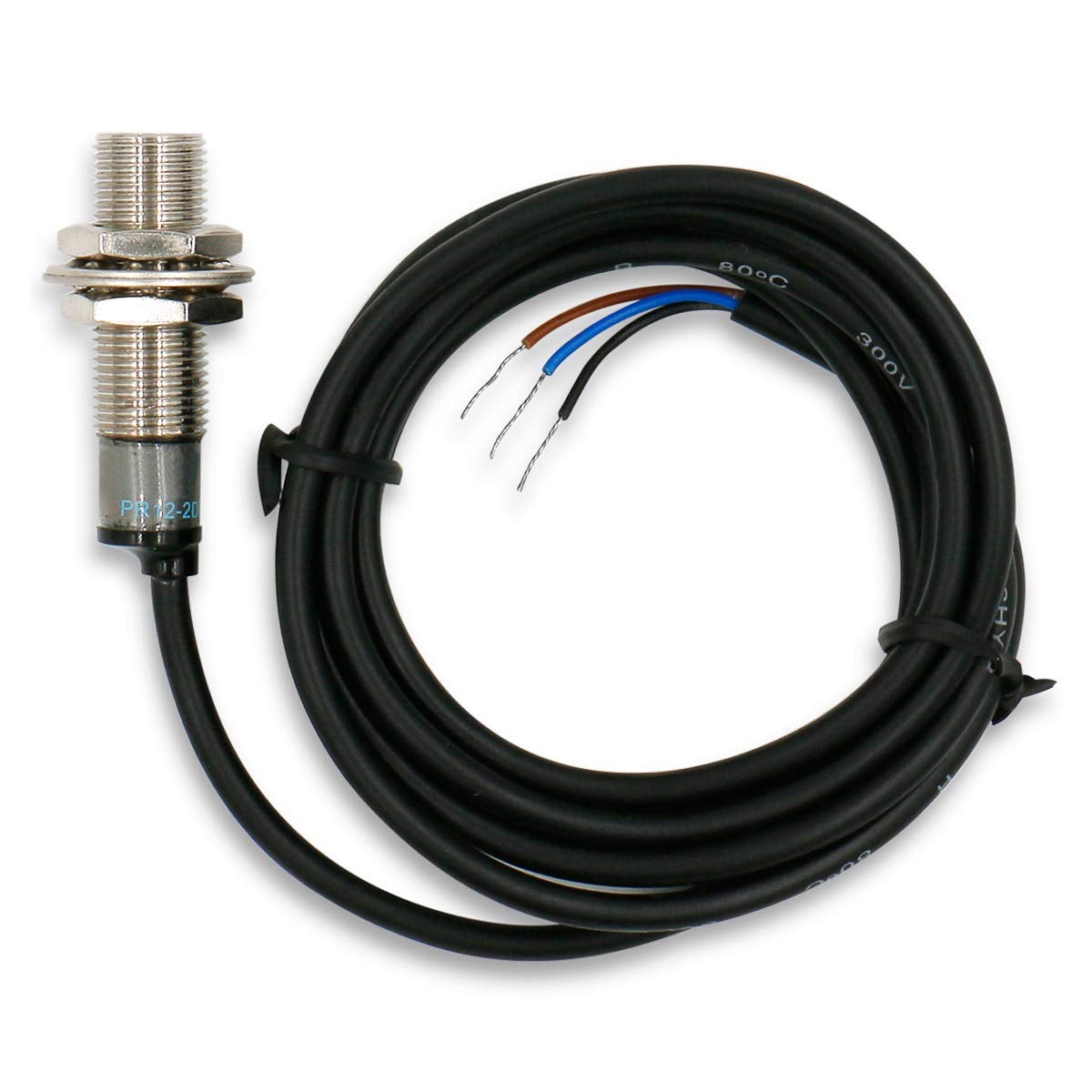Heschen Inductive Proximity Sensor PR12-2DN2 Cylindrical Type DC 12-24V 3 Wire NPN NC(Normally Closed) CE