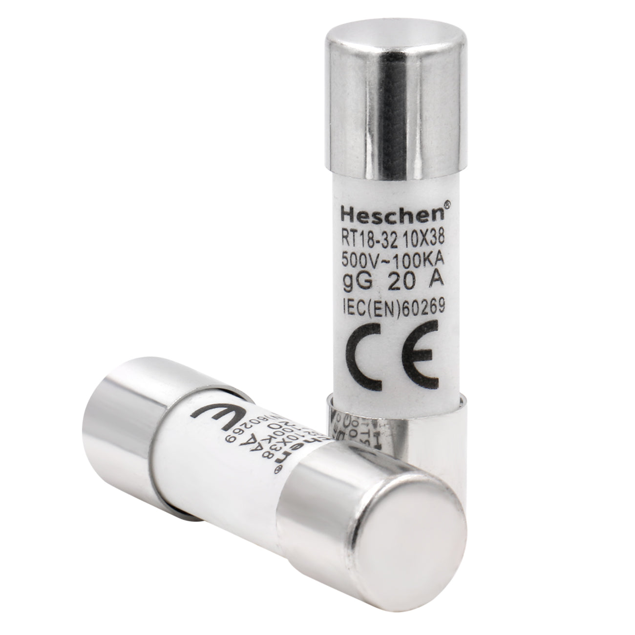 Cylindrical Ceramic Tube Fuse Link RT18-32 10 X 38 mm 20A 500V CE/CB Pack of 10
