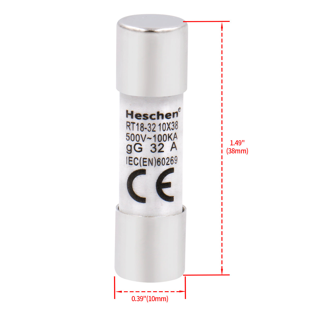 Tube cylindrique en céramique fusible Lien, Rt18-32 (RO15), 10 * 38 mm Tube cylindrique en céramique fusible Lien, Rt18-32 (RO15), 10 * 38 mm