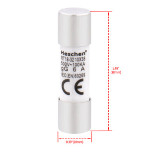 Eslabón fusible de tipo cilíndrico 10 * 38 6A