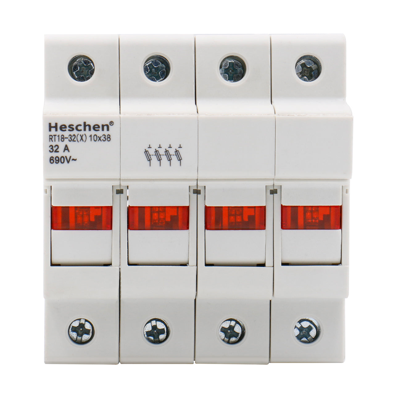 Zylindrischer Sicherungshalter 4-polig