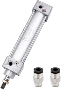 Heschen Pneumatic Standard Cylinder SC 32 PT1/8 port, 32mm(1 1/4") Bore, Single Rod Double Action with 2 Fittings