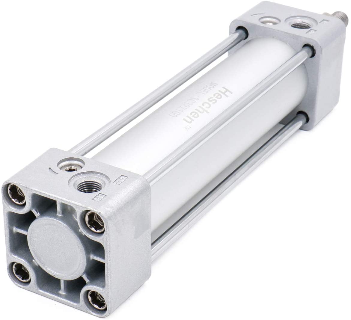 Heschen Pneumatic Standard Cylinder SC 32 PT1/8 port, 32mm(1 1/4") Bore, Single Rod Double Action with 2 Fittings