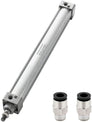 Heschen Pneumatic Air Cylinder SC 40 Series PT 1/4 Port 40mm(1-5/8") Bore Screwed Piston Rod Dual Action with 2 Fittings