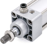 Heschen Pneumatic Air Cylinder SC 40 Series PT 1/4 Port 40mm(1-5/8") Bore Screwed Piston Rod Dual Action with 2 Fittings
