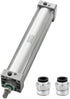 Heschen Pneumatic Air Cylinder SC 63 Series PT 3/8 Port 63mm(2.5") Bore Screwed Piston Rod Dual Action with 2 Fittings