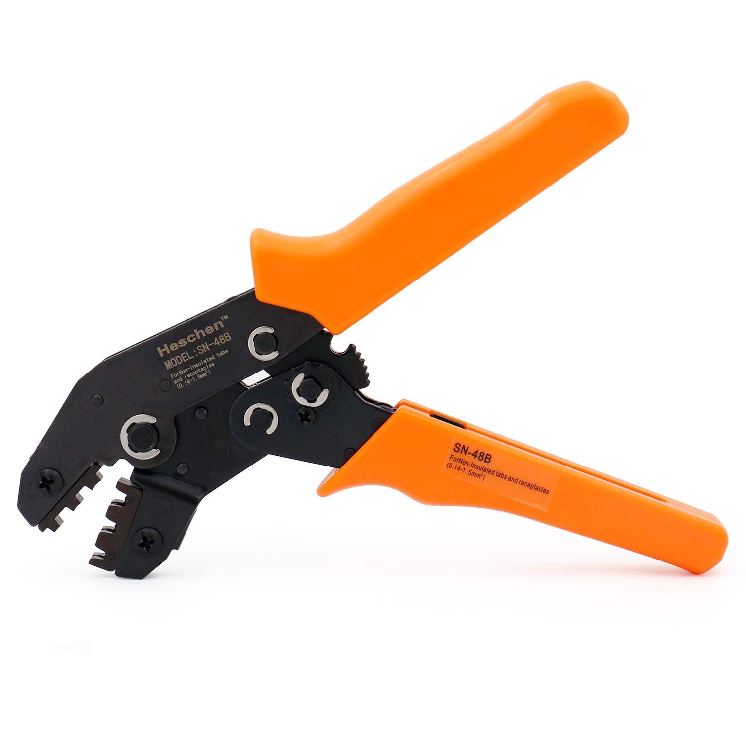 Heschen Mini Ratsche Crimper Zange SN-48B nicht isolierte Klemmen Crimpwerkzeuge Verwendung für 0,5-1,5 mm² (22-16 AWG) orange