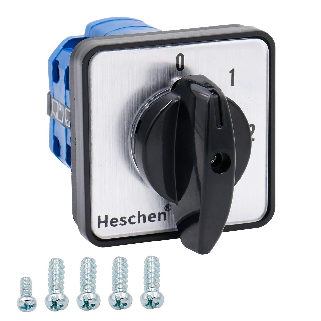 Heschen Universal Rotary Cam Selector Changeover Switch SZW26-20/0-4.2 660V 20A 5 Position 2 Phase 8 Terminals CE