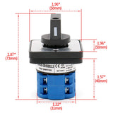Heschen Universal Rotary Cam Selector Changeover Switch SZW26-20/D202.2D with Master Switch Exterior Box LW28-20/4 660V 20A ON-OFF-ON 3 Position 2 Phase 8 Terminals CE