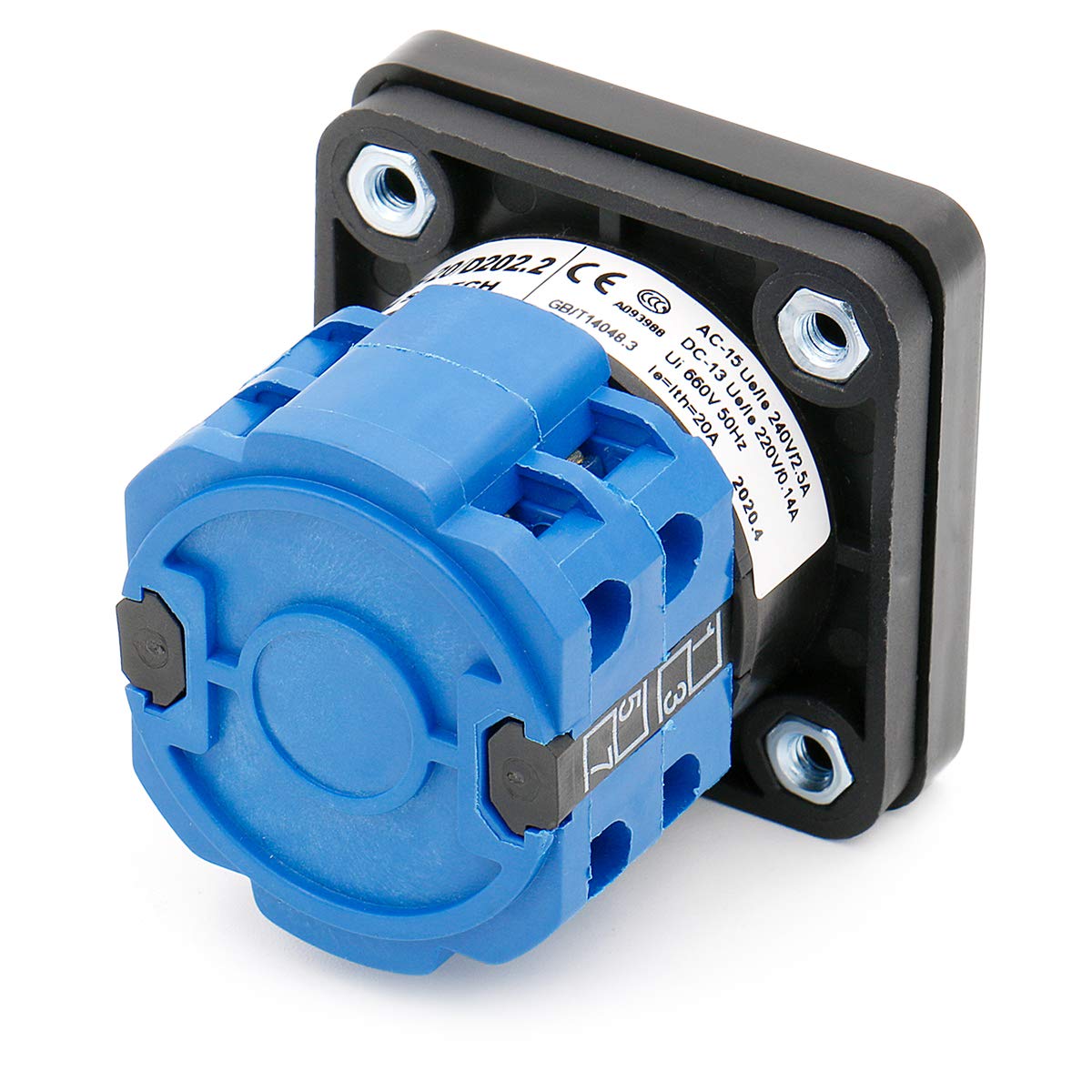 Uxcell LW28-20A 3-Pole Rotary Cam Changeover Switch – 660V, 20A, 1-0-2 Position, Universal
