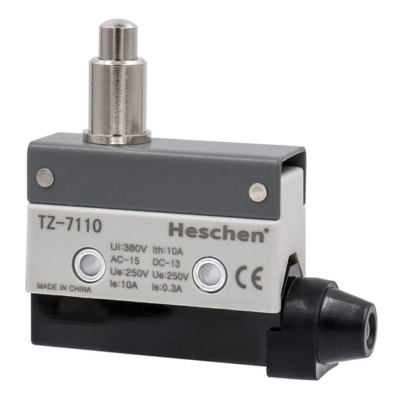 Heschen Horizontal limit switch TZ-7110 Slim Spring Plunger Actuator AC 380V 10A single pole Momentray