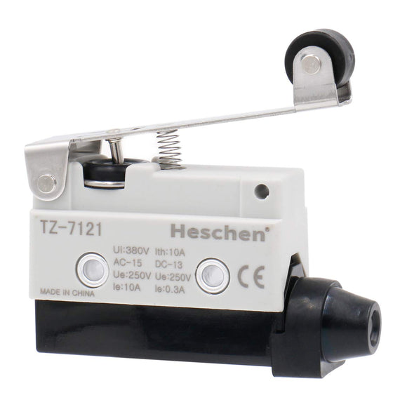 Heschen Horizontal Limit Switch TZ-7121 Momentray Long Roller Lever Actuator AC 380V 10A Single Pole