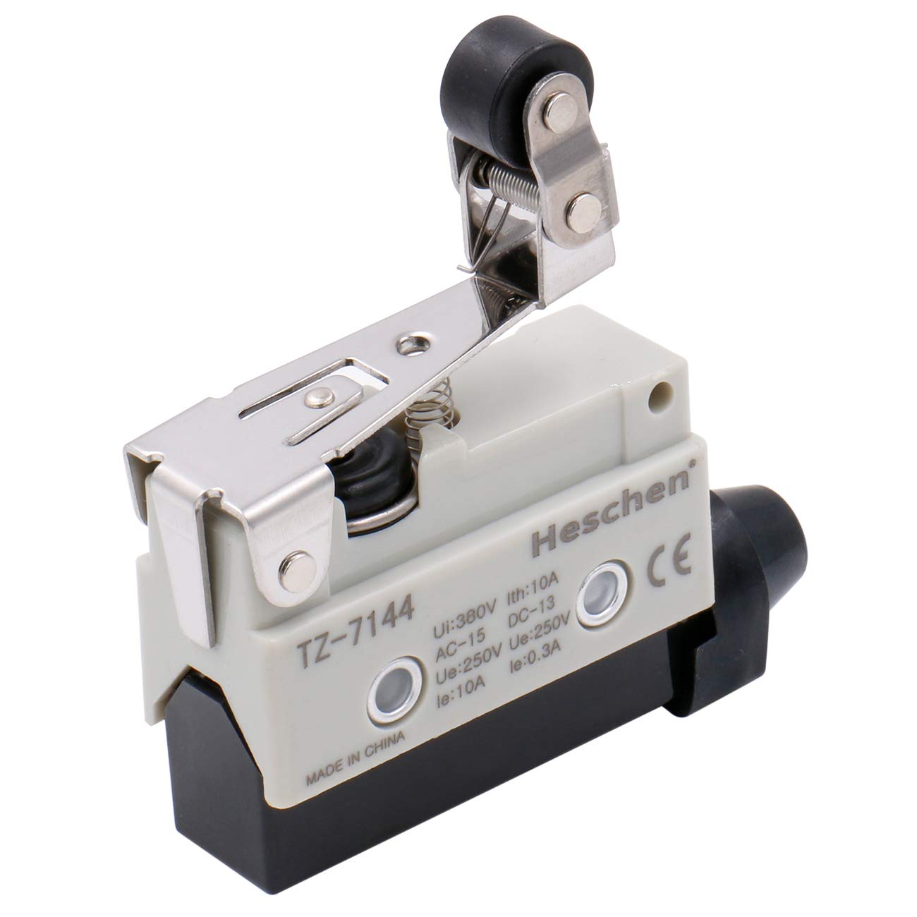 Heschen Horizontal limit switch TZ-7144 single pole snap action roller lever actuator AC 380V 10A for CNN mill Pack of 2