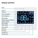 Heschen LCD Digital Black Screen Programmable Thermostat C505 AC220-240V 3 Amp Ground 7 Day Work for Radiant Floor Heating Temperature Controller White