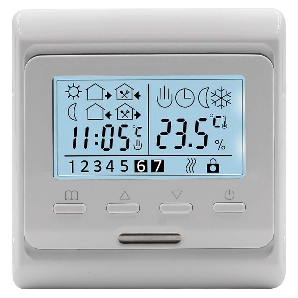 Heschen LCD Digital Weekly Programming Thermostat 230VAC 3 Amp for Radiant Floor Heating Thermostats Controller HS-E806