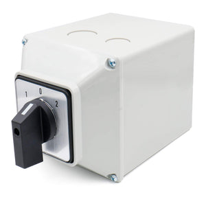 Heschen Universal Rotary Changeover Switch SZW26-63/D404.4D with Master Switch Exterior Box LW28-63/4 660V 63A ON-OFF-ON 3 Position 3 Phase 12 Terminals CE