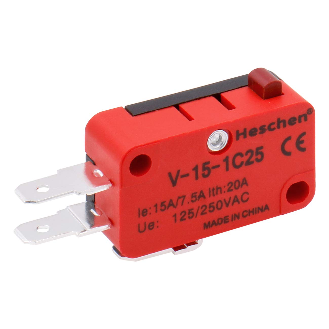 Heschen Button type Micro Switch V-15-1C25 SPDT 20A 250VAC Pack of 10