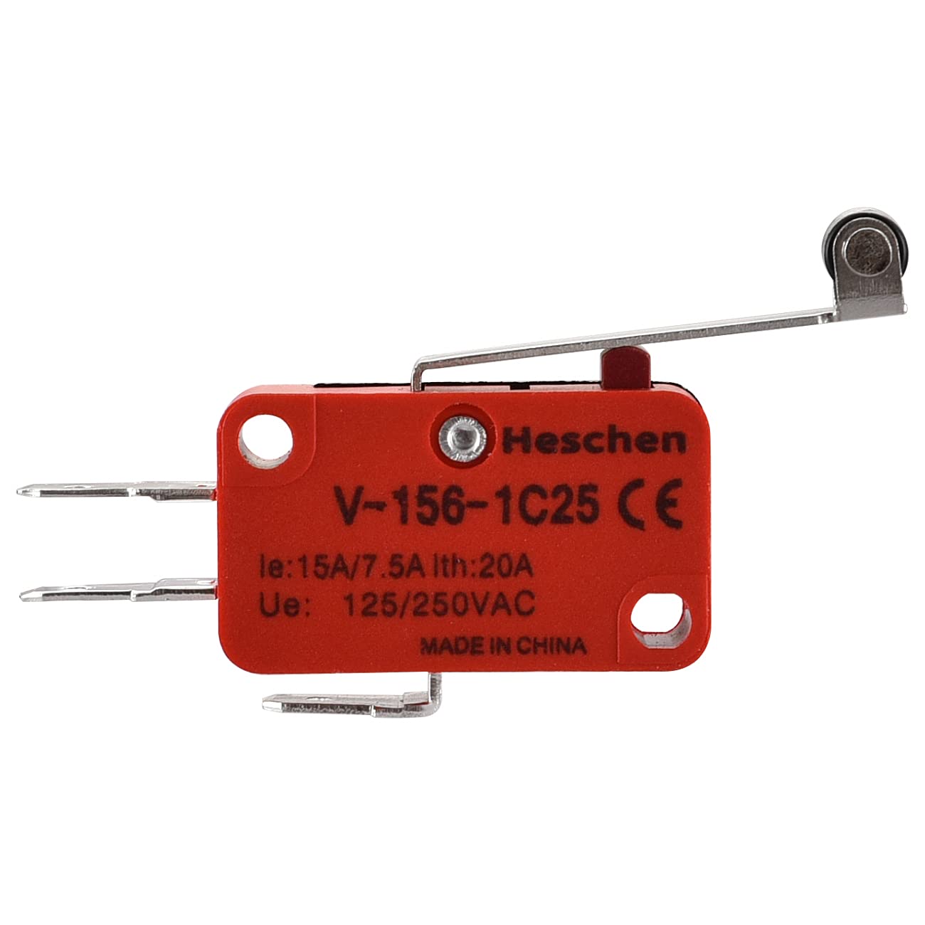 Heschen Micro Switch V-156-1C25 SPDT Long Roller Lever 20A 250VAC 10 Pack