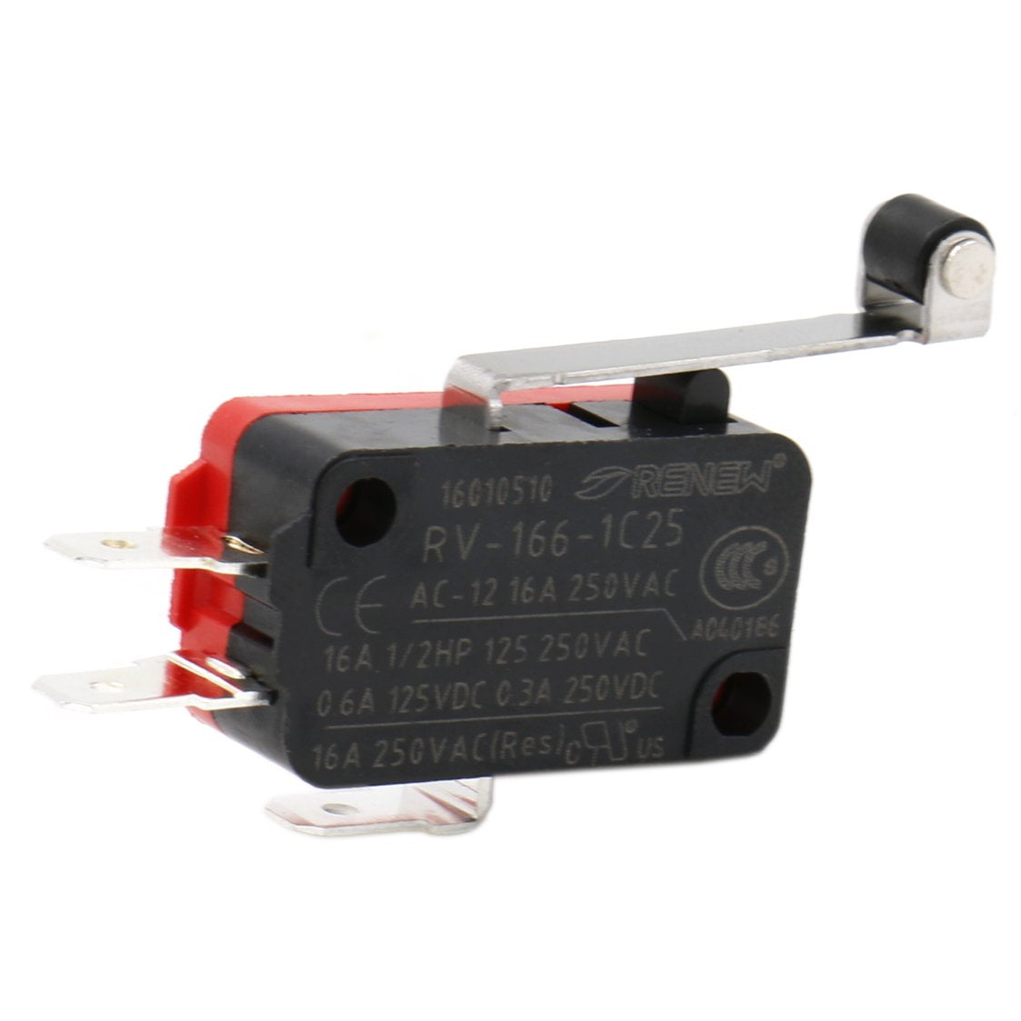 Heschen Micro switch V-166-1C25 SPDT Long Roller Lever 16A 250VAC Pack of 10