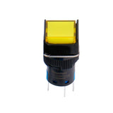 Heschen 16mm Square Momentary Push Button Switch 1NO 1NC Red Blue Yellow White Green Orange 24V LED Lamp