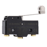 Heschen Micro Switch Z-15GW2S-B Stainless Steel Hinge Roller Lever 3 Screw Terminal 0.5mm Contact Gap 15A Rated Current Pack of 2