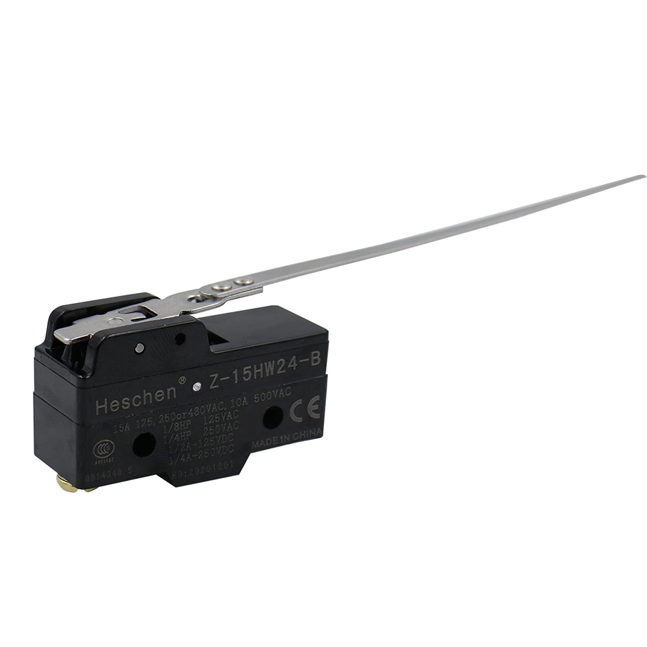 Heschen micro switch Z-15HW24-B low force hinge lever 3 screw terminal 15A rated current Pack of 2