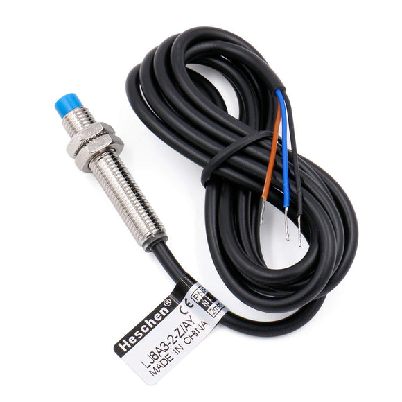 Heschen M8 Inductive Proximity Sensor Switch Non-Embeddable Type LJ8A3-2-Z/AY Detector 2mm 10-30VDC 200mA PNP Normally Closed(NC) 3 Wire