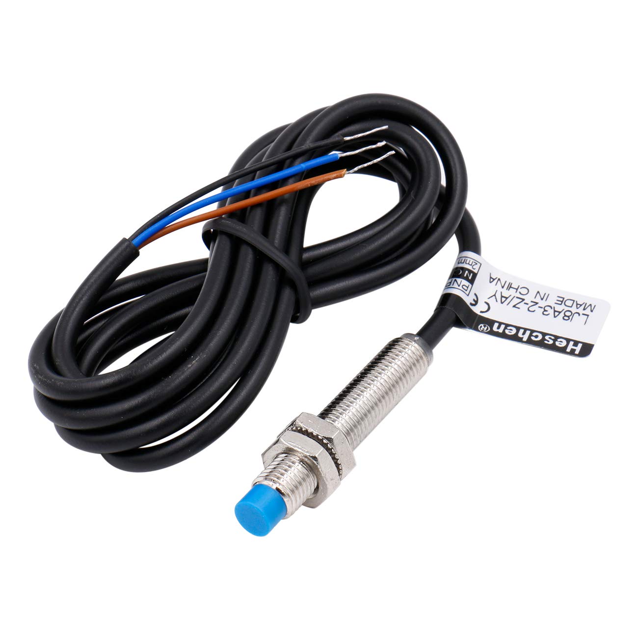 Heschen M8 Inductive Proximity Sensor Switch Non-Embeddable Type LJ8A3-2-Z/AY Detector 2mm 10-30VDC 200mA PNP Normally Closed(NC) 3 Wire